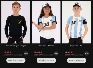 Oferta 75% descuento en colección ropa Messi