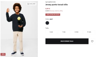 Jersey de punto torzal para Peques por 4.99€