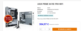 Placa Base ASUS PRIME X670E-PRO WIFI por 319.9€