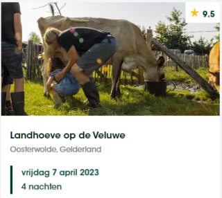 €55,- korting op een verblijf in het Paasweekend bij Boerenbed