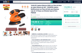 Lijadora Eléctrica 200W marcas Tacklife por 19,99€