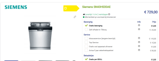 Siemens SN43HS30AE - iQ300 - Inbouw vaatwasser voor €696 bij Beterwitgoed