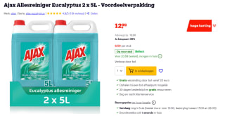 Diverse Ajax Allesreiniger 2x 5L voor €12,99 bij Bol