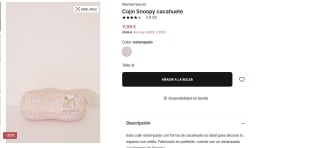 Women'secret Cojín Snoopy cacahuete por 11,99€