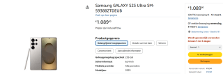 Samsung Galaxy S25 Ultra, 256GB opslag Grijs voor €1.089,90 bij Amazon