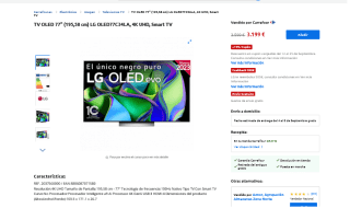 TV Oled 77" OLED77C34LA por 3, 199€