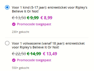 Entreeticket voor museum Ripley's Believe It Or Not vanaf €8,99 dmv code bij Groupon