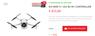 DJI MINI 3 + DJI RC-N1 controller voor €425 bij Droneshop.nl