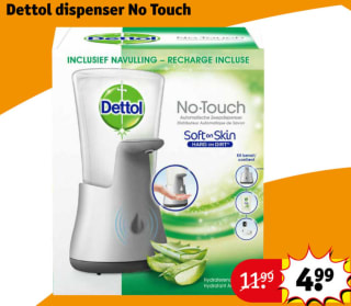 Dettol No-Touch Automatische Zeepdispenser incl. navulling voor €4,99 bij Kruidvat