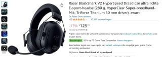 Razer BlackShark V2 HyperSpeed voor €125,10 bij Amazon.de