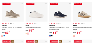 20% korting op alle sneakers van bv Puma, Adidas en Skechers bij Scapino