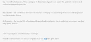 Gratis donuts voor de 1e 100 bij Dunkin' in Bataviastad Lelystad