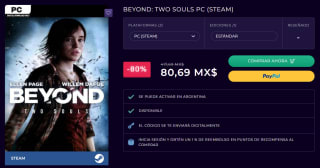 Beyond: Two Souls (PC) por $81 | Descuento CDKey