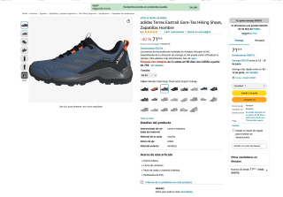 Zapatillas Adidas Terrex Eastrail Gore-Tex Hiking por solo 71,99€
