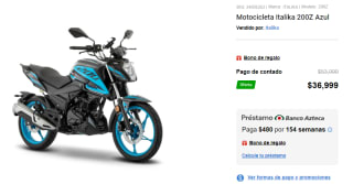 Motocicleta Italika 200Z Azul por $36,999 en Italika