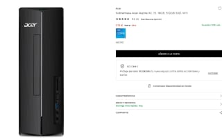 Sobremesa Acer Aspire XC, i5, 16GB, 512GB SSD, W11 por 319€