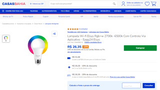 Lâmpada da Elsys com Rgb+w - R$ 26,35