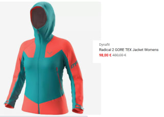 Chaqueta de Mujer Dynafit Radical 2 GTX por 98€