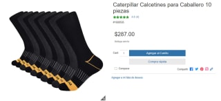 Pack 10 Calcetines Caterpillar Hombre por $287 en Costco