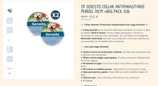 ¡Oferta en collares Seresto! Protección antiparasitaria hasta 8 meses