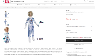 Muñeca Barbie Space astronauta por 10,98€