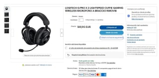 Auriculares gaming Logitech G PRO X 2 LIGHTSPEED por 189,90€