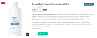 Ducray Elución Champú Dermoprotector 200ml por 4,90€