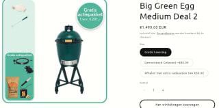 Big Green Egg Medium Deal 2 voor €1499 bij Versteegtbbq