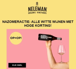 Hoge korting op alle witte wijnen bij Neleman
