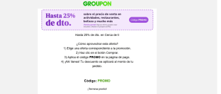 Hasta 25% descuento desde Gropupn en seleccionados