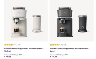 Baristina Espressoapparaat + Melkopschuimer van Philips voor €349,99