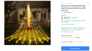 Decoración De Navidad Starlight Cascada Árbol Luz 344 Led 3m con 32% de descuento en Mercadolibre