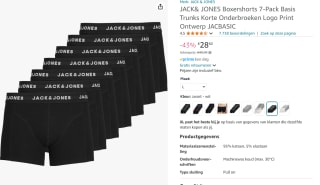 7-Pack JACK&JONES Boxershorts voor €28,60 bij Amazon