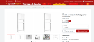 Mueble optimizador baño 2 puertas superior Cic por $44.990