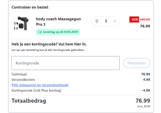 Gratis verzending op je bestelling met de Lidl Plus-app