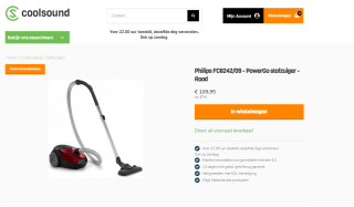 Philips FC8242/09 PowerGo stofzuiger nu voor €109,95 bij coolsound