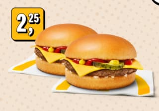 2 x Cheeseburgers voor maar €2.25 bij Mcdonalds