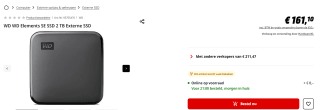 WD Elements SE WDBAYN0020BBK - SSD voor€69,99 bij de Mediamarkt