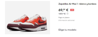 Zapatillas Nike Air Max 1 por 69.99€
