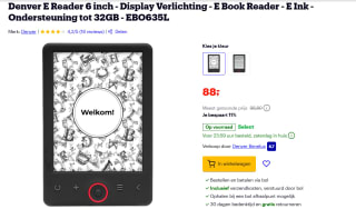 Denver e-reader EBO-635L Ondersteuning tot 32GB voor €88 bij Bol