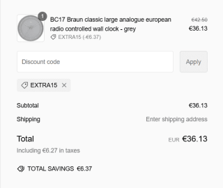 Code voor 15% (extra) korting op klokken en horloges bij Braun