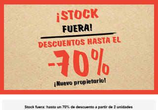 Hasta 70% dto en Stock Fuera, de la tienda Casa