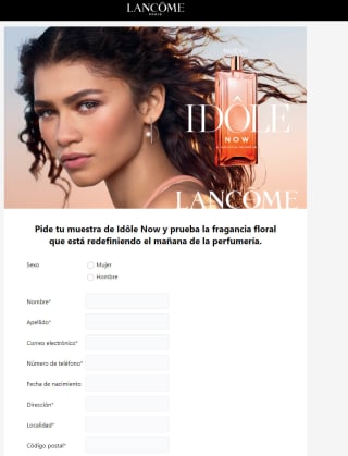Muestra gratis a domicilio de perfume Idole Lancome