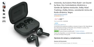 Motorola Buds Plus Sound by Bose Auriculares Inalámbricos por 65,01€