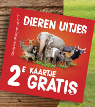 2e kaartje voor de leukste dierenparken Gratis