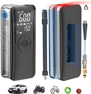 Compresor eléctrico portatil 2 x 2000 mAh por 24.99€