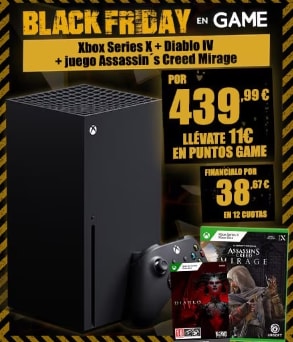 Xbox Series X + Assassin´s Creed Mirage + 11€ en puntos game por 439,90€
