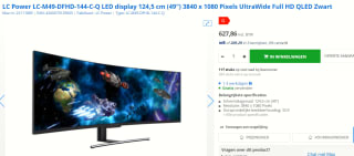 LC-Power LC-M49-DFHD-144-C-Q LED display 124,5 cm (49") voor €627,86 bij Max ICT