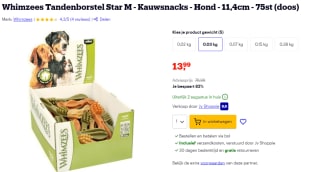 Whimzees Tandenborstel Star Bulk 30st (doos) voor €13,99 bij Bol.com