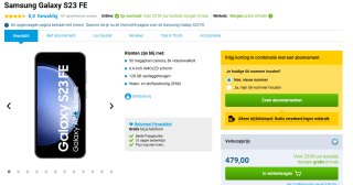 SAMSUNG Galaxy S23 FE 5G - 128 GB Grafiet voor €479 bij Belsimpel